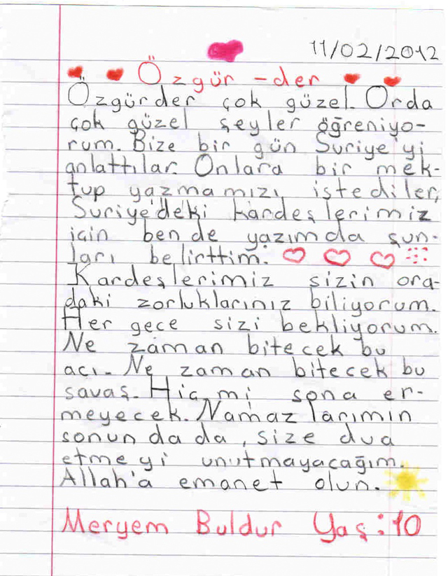 Sivaslı Çocuklardan Suriyeli Kardeşlerine Mektup! 20