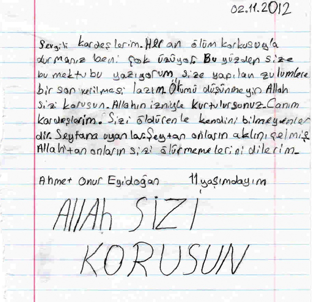 Sivaslı Çocuklardan Suriyeli Kardeşlerine Mektup! 5
