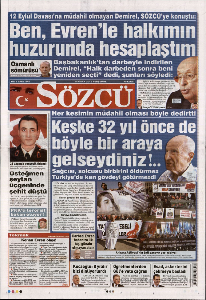 Gazete Manşetlerinde 12 Eylül Davası 13