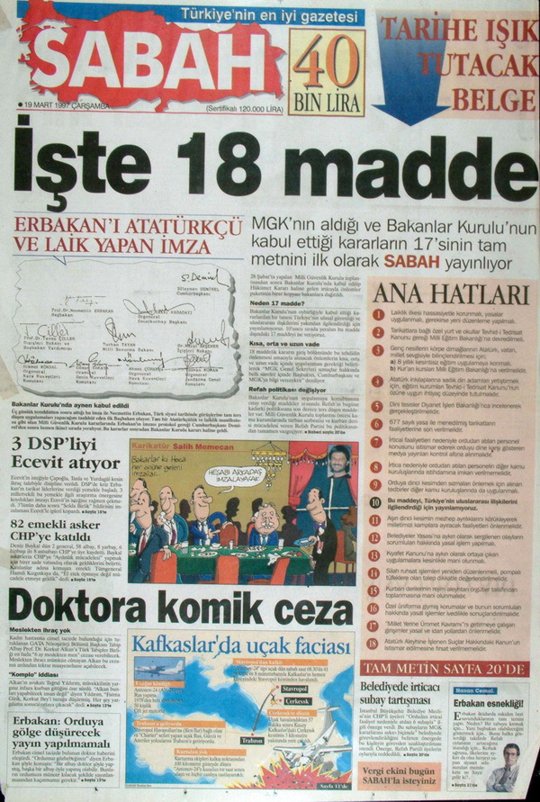 28 Şubat'ın Unutulmaz Manşetleri 23