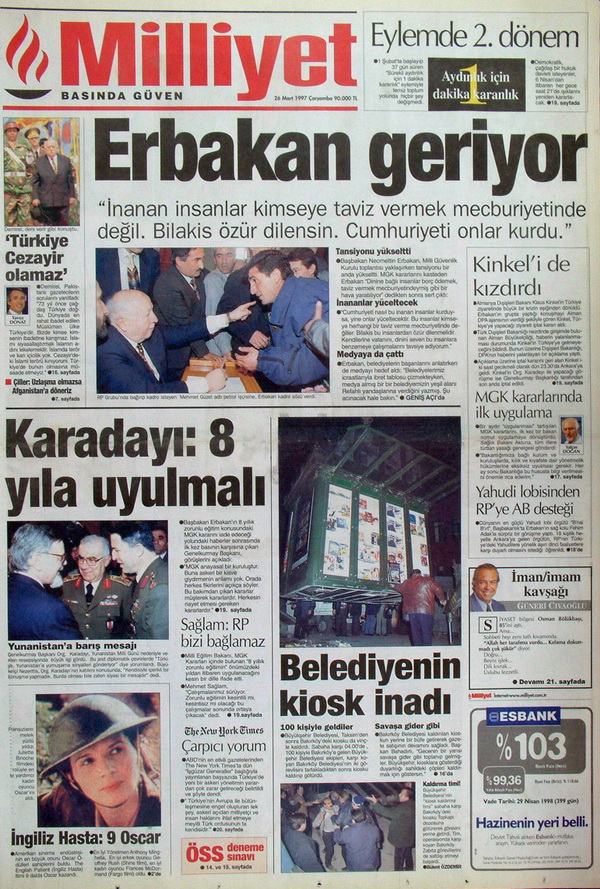 28 Şubat'ın Unutulmaz Manşetleri 30