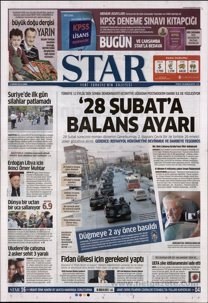 Gazete Manşetlerinde 28 Şubat Operasyonu 15