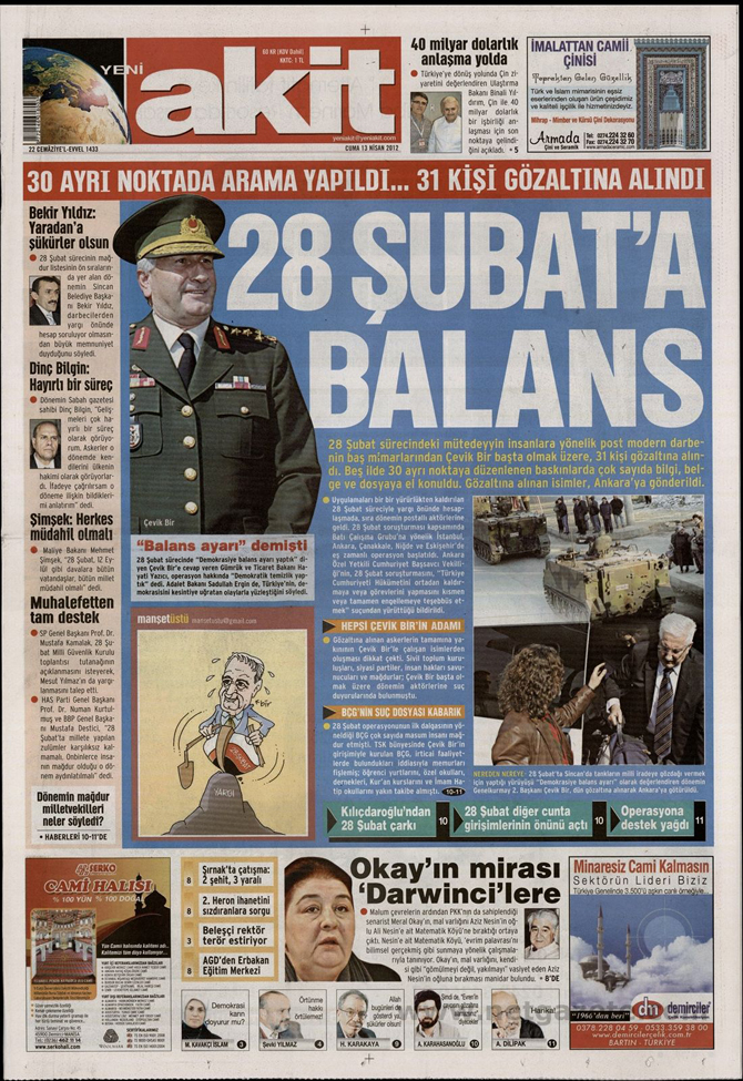 Gazete Manşetlerinde 28 Şubat Operasyonu 19
