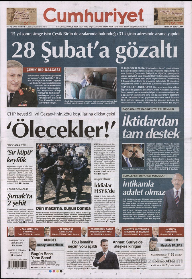 Gazete Manşetlerinde 28 Şubat Operasyonu 4