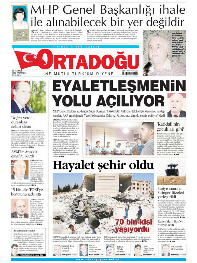 Gazete Manşetleri - 30 Temmuz 2012 10