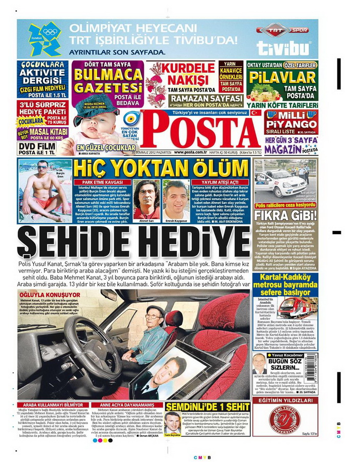 Gazete Manşetleri - 30 Temmuz 2012 11