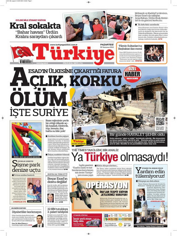 Gazete Manşetleri - 30 Temmuz 2012 19