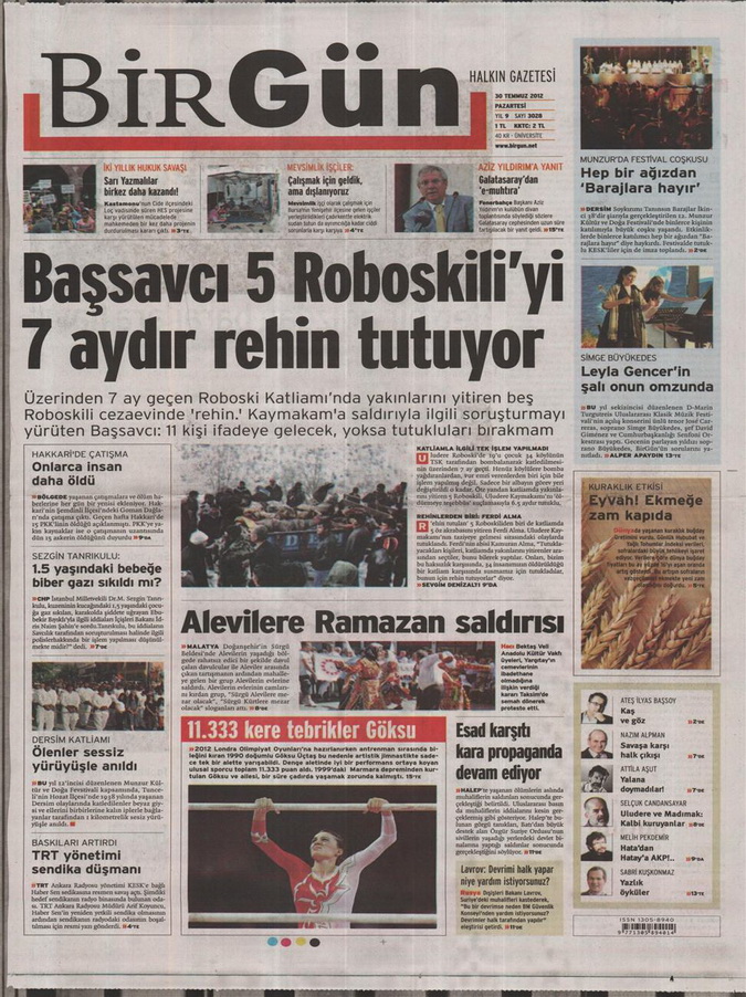 Gazete Manşetleri - 30 Temmuz 2012 2