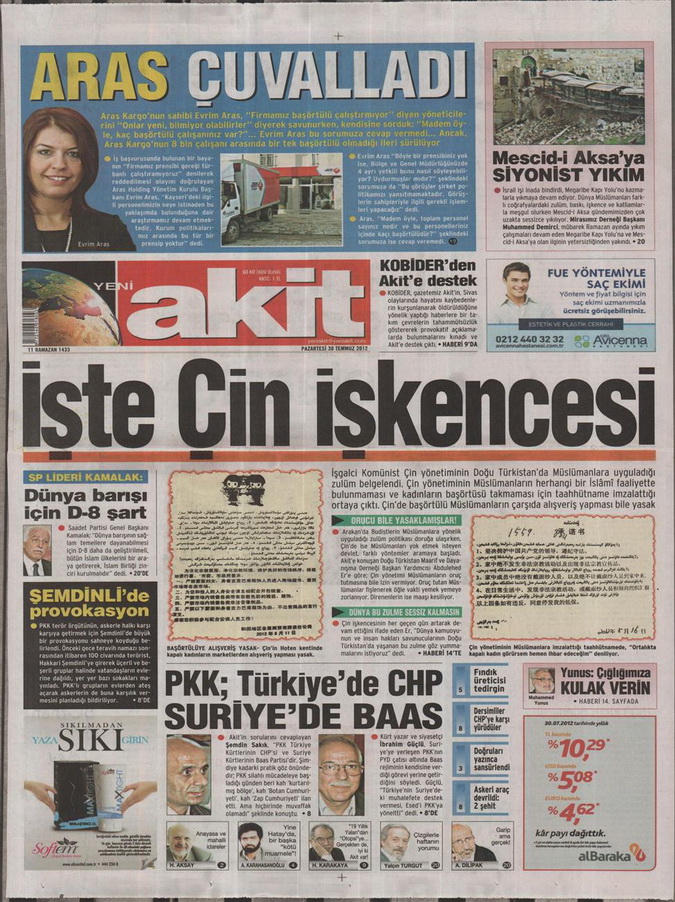 Gazete Manşetleri - 30 Temmuz 2012 21