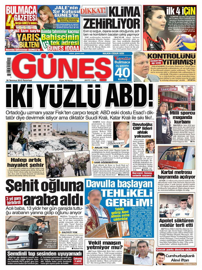 Gazete Manşetleri - 30 Temmuz 2012 5