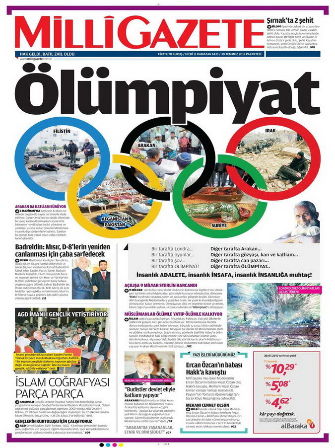 Gazete Manşetleri - 30 Temmuz 2012 8