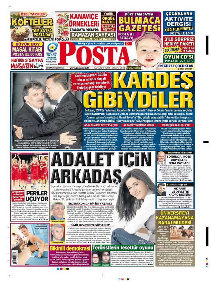 Gazete Manşetleri - 31 Temmuz 2012 12