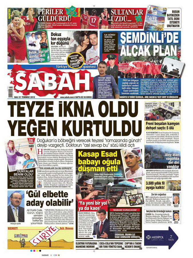 Gazete Manşetleri - 31 Temmuz 2012 14