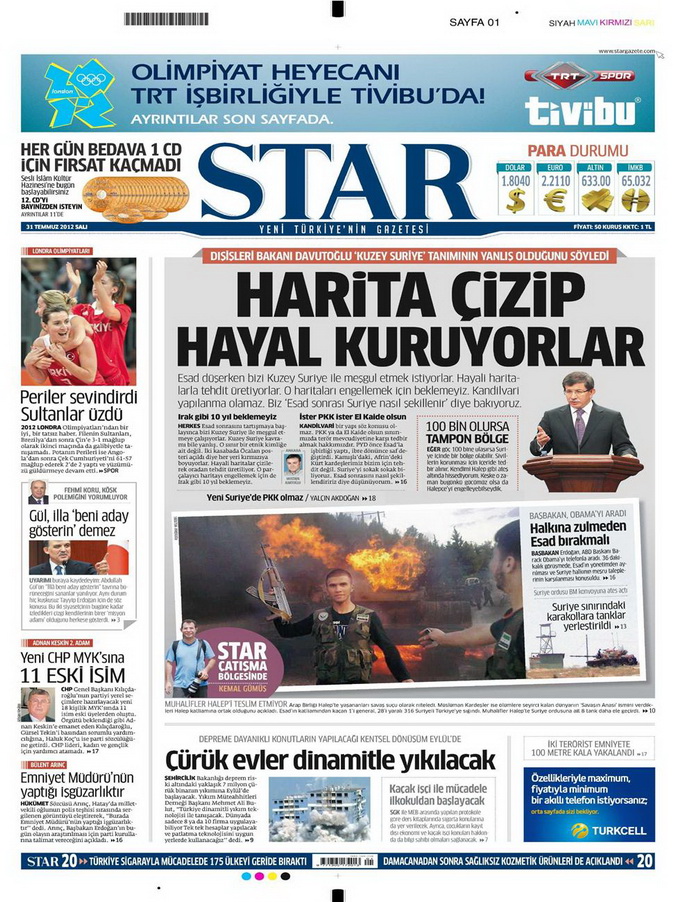 Gazete Manşetleri - 31 Temmuz 2012 16