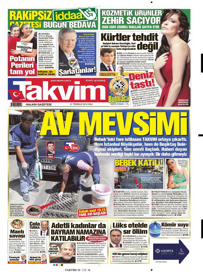 Gazete Manşetleri - 31 Temmuz 2012 17