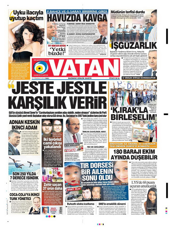 Gazete Manşetleri - 31 Temmuz 2012 21