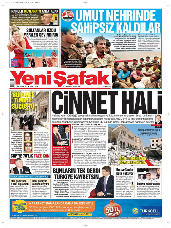 Gazete Manşetleri - 31 Temmuz 2012 24