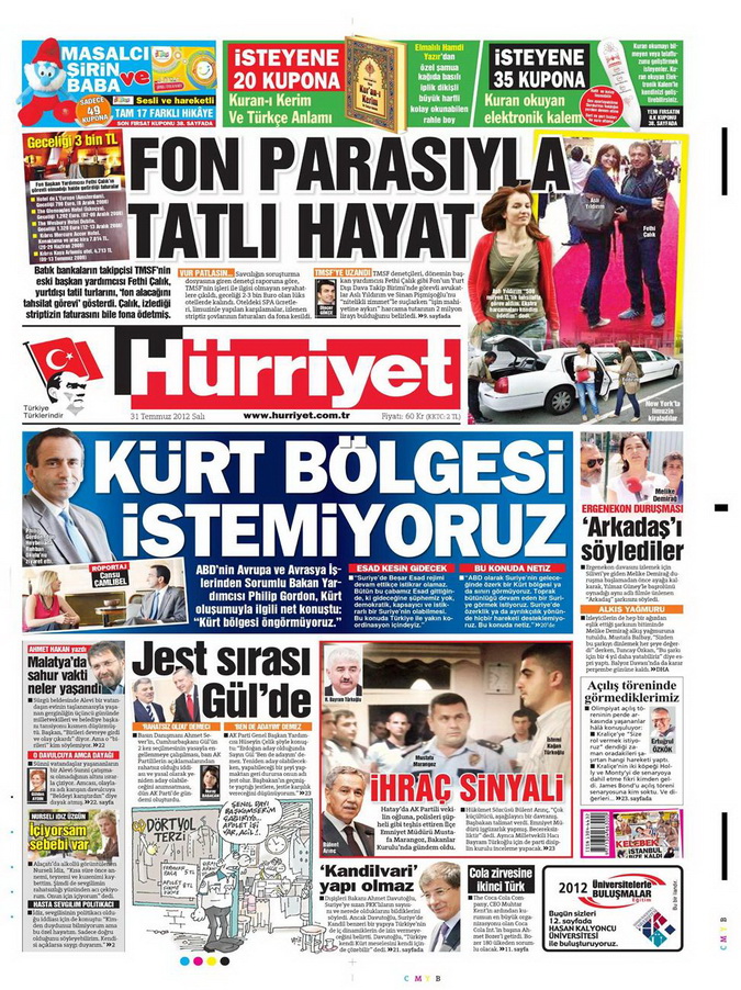 Gazete Manşetleri - 31 Temmuz 2012 7