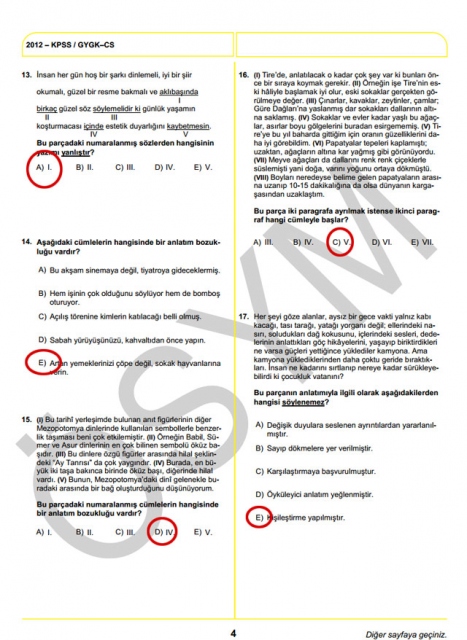 2012 KPSS Soru ve Cevapları 4