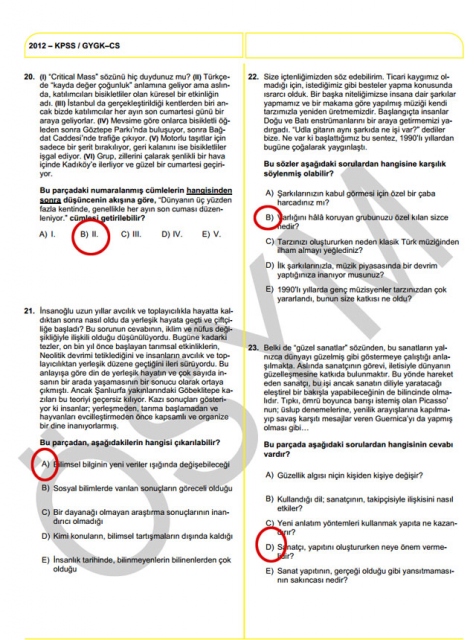 2012 KPSS Soru ve Cevapları 6