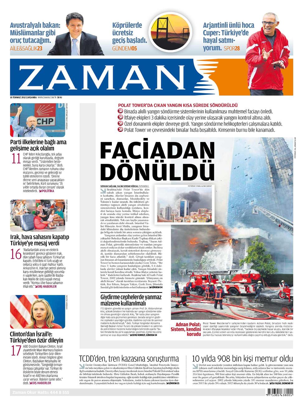 Gazete Manşetleri - 18 Temmuz 2012 22