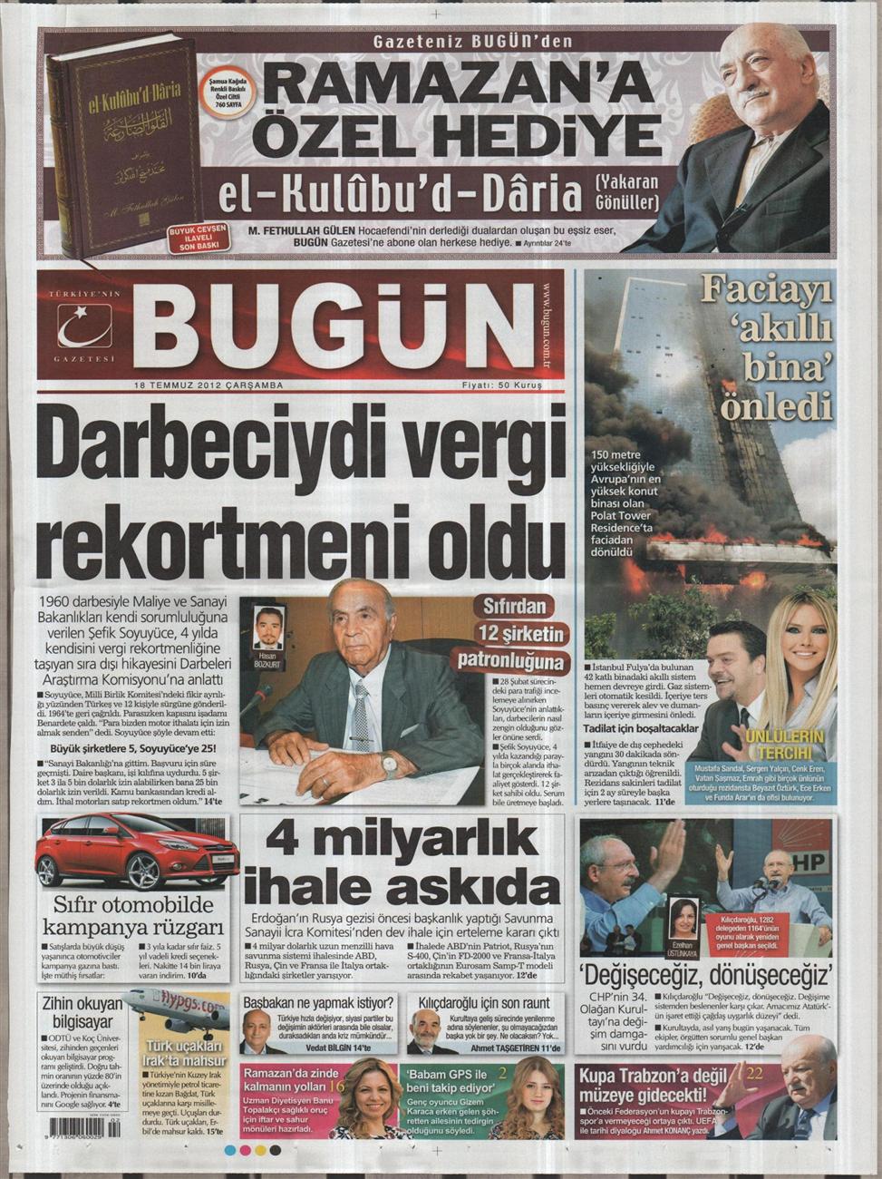 Gazete Manşetleri - 18 Temmuz 2012 3