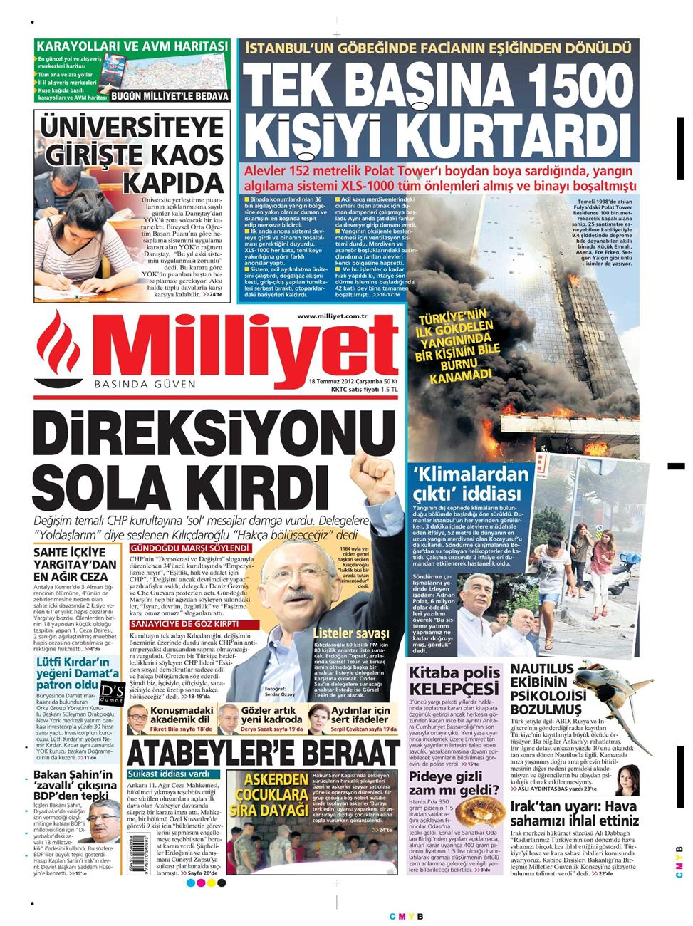 Gazete Manşetleri - 18 Temmuz 2012 8