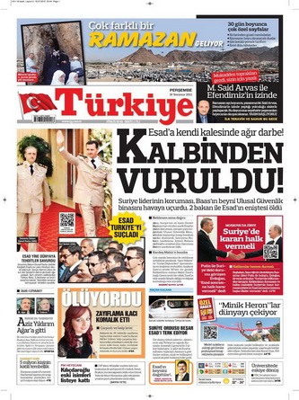 Gazete Manşetleri - 19 Temmuz 2012 19