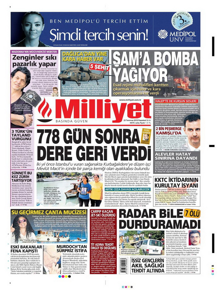 Gazete Manşetleri - 23 Temmuz 2012 10