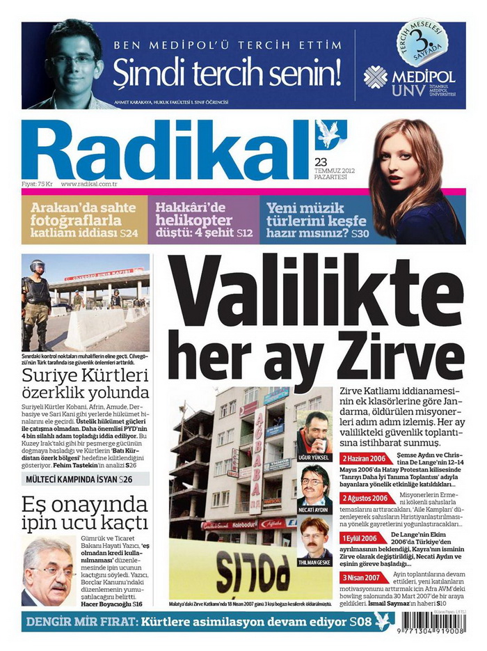 Gazete Manşetleri - 23 Temmuz 2012 13