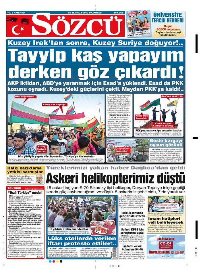 Gazete Manşetleri - 23 Temmuz 2012 15