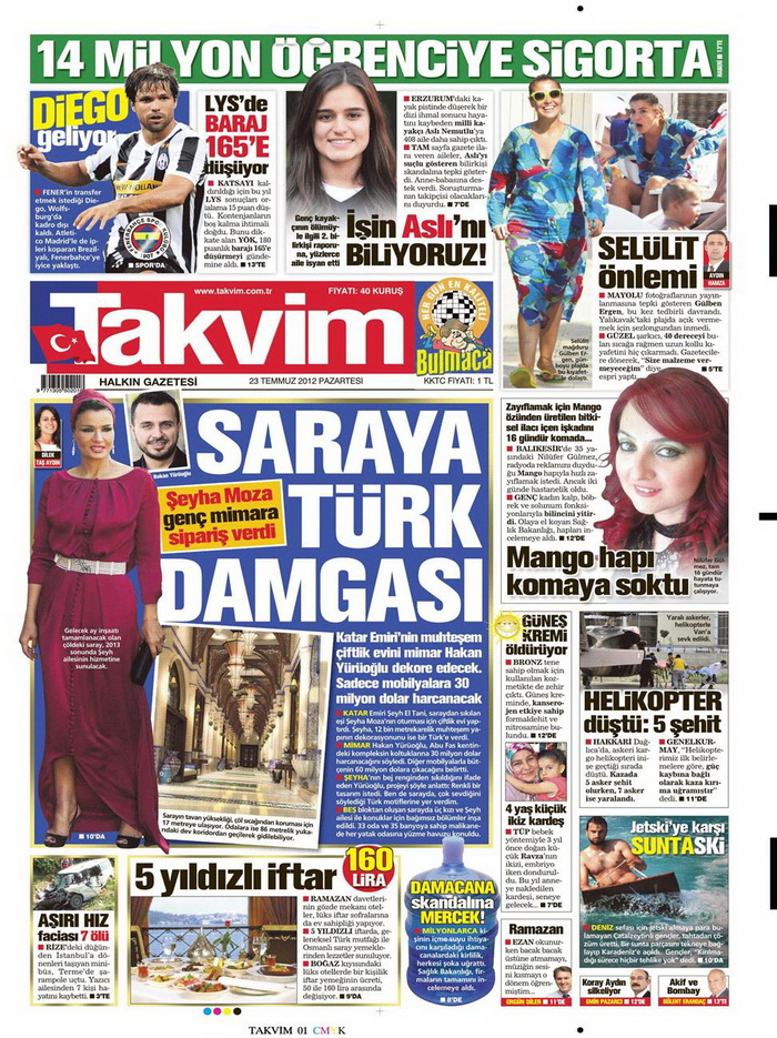 Gazete Manşetleri - 23 Temmuz 2012 17