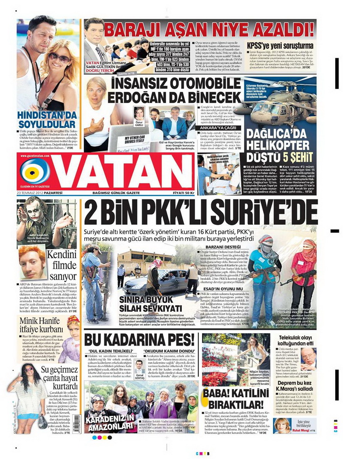 Gazete Manşetleri - 23 Temmuz 2012 21