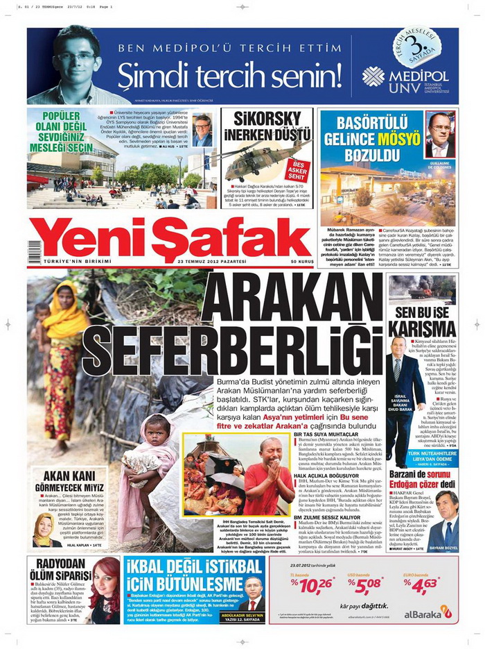 Gazete Manşetleri - 23 Temmuz 2012 24