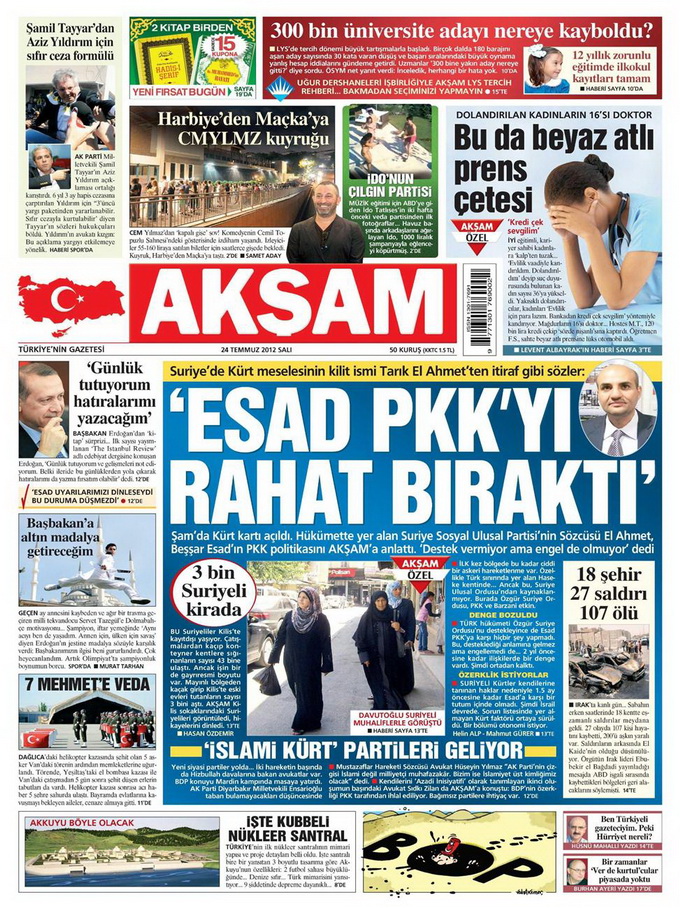 Gazete Manşetleri - 24 Temmuz 2012 1