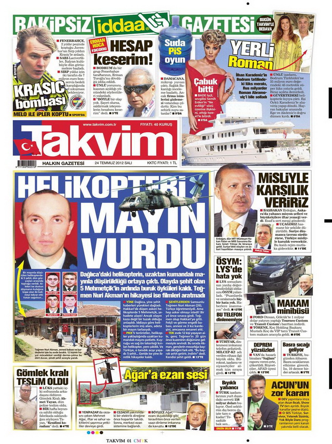 Gazete Manşetleri - 24 Temmuz 2012 16