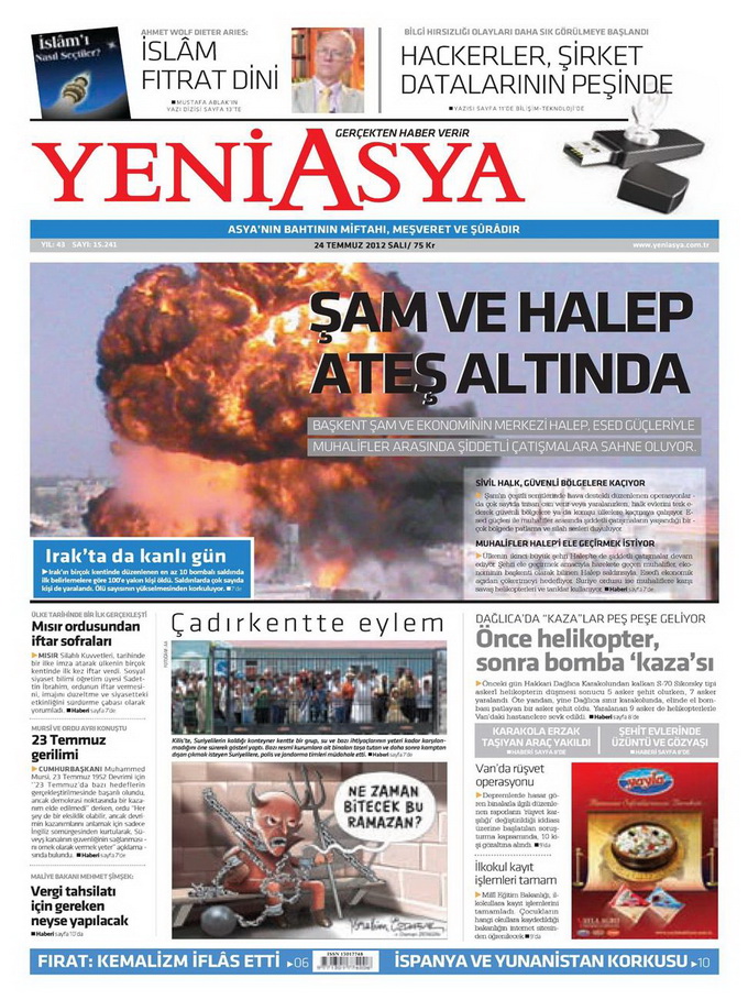 Gazete Manşetleri - 24 Temmuz 2012 22