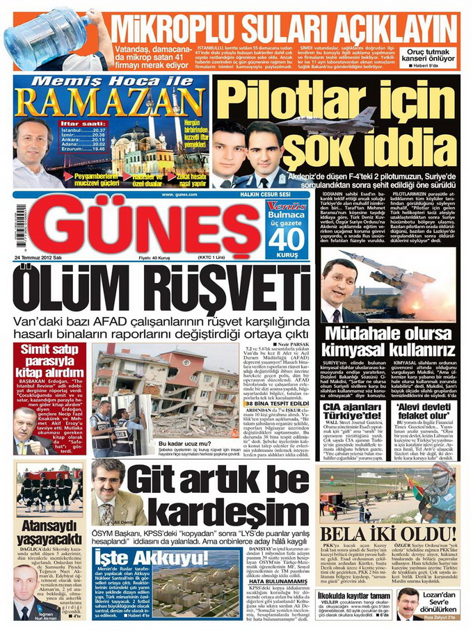 Gazete Manşetleri - 24 Temmuz 2012 5