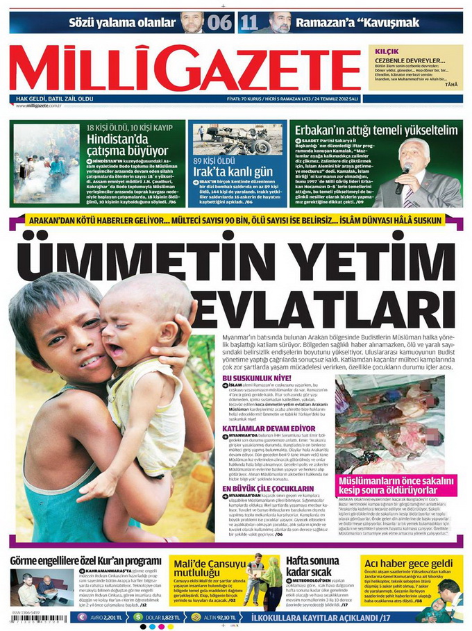 Gazete Manşetleri - 24 Temmuz 2012 8