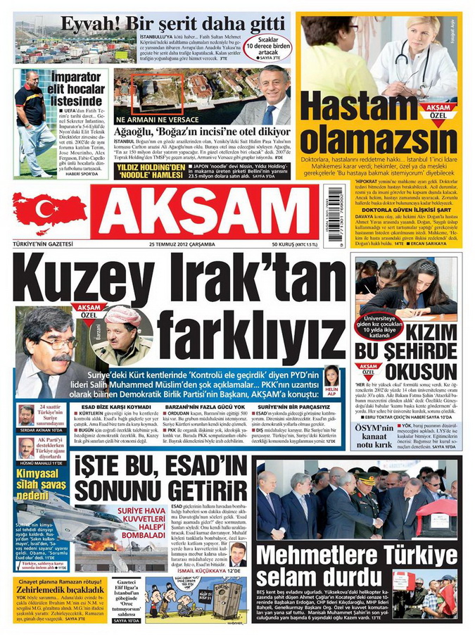Gazete Manşetleri - 25 Temmuz 2012 1