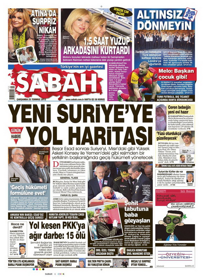 Gazete Manşetleri - 25 Temmuz 2012 14