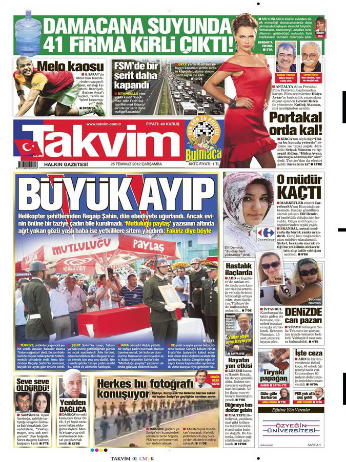 Gazete Manşetleri - 25 Temmuz 2012 17