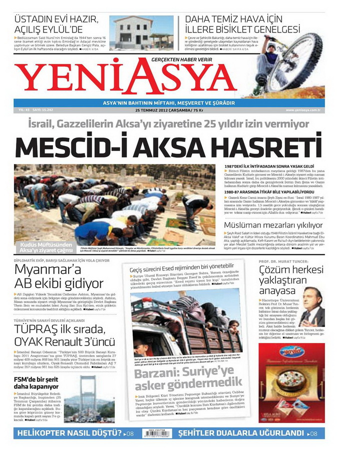 Gazete Manşetleri - 25 Temmuz 2012 23