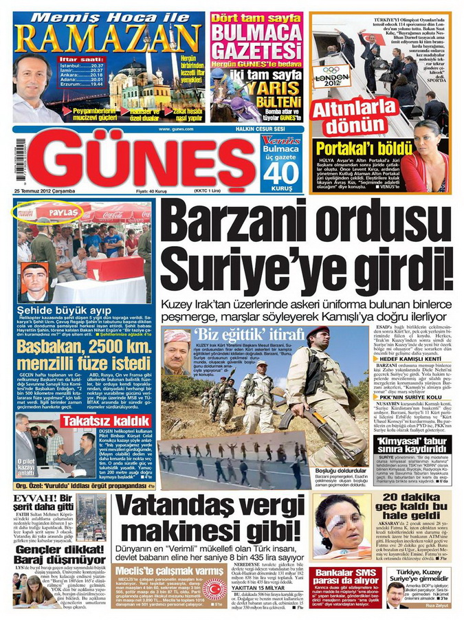 Gazete Manşetleri - 25 Temmuz 2012 5