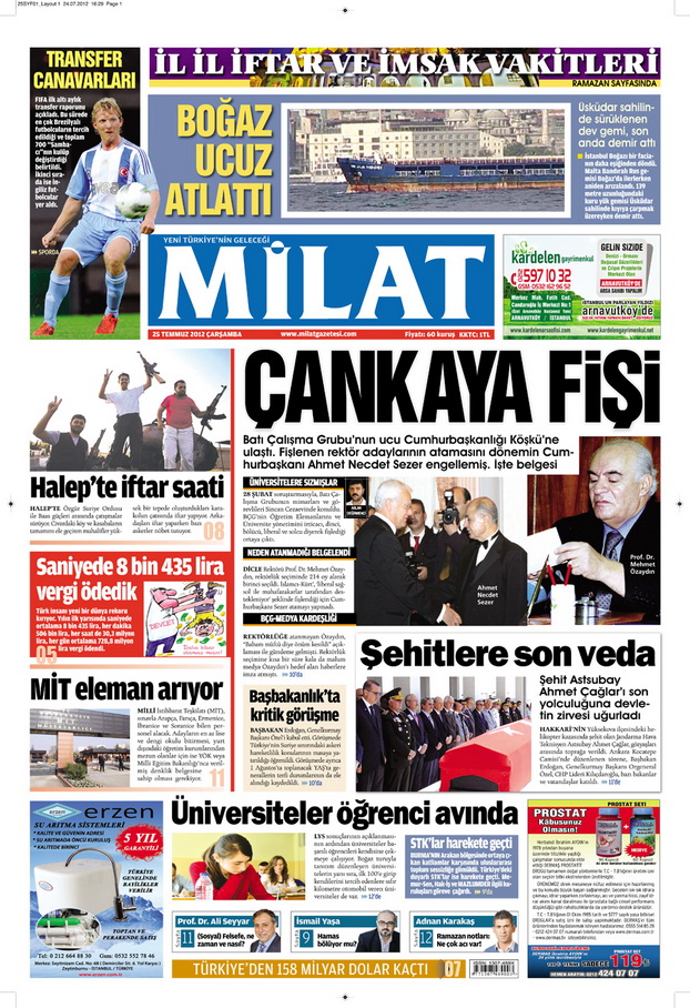 Gazete Manşetleri - 25 Temmuz 2012 8
