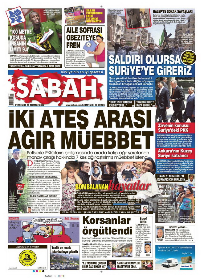 Gazete Manşetleri - 26 Temmuz 2012 14