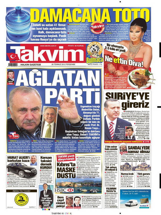 Gazete Manşetleri - 26 Temmuz 2012 17