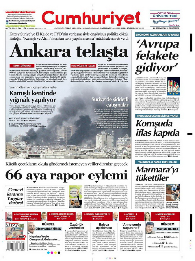 Gazete Manşetleri - 26 Temmuz 2012 4