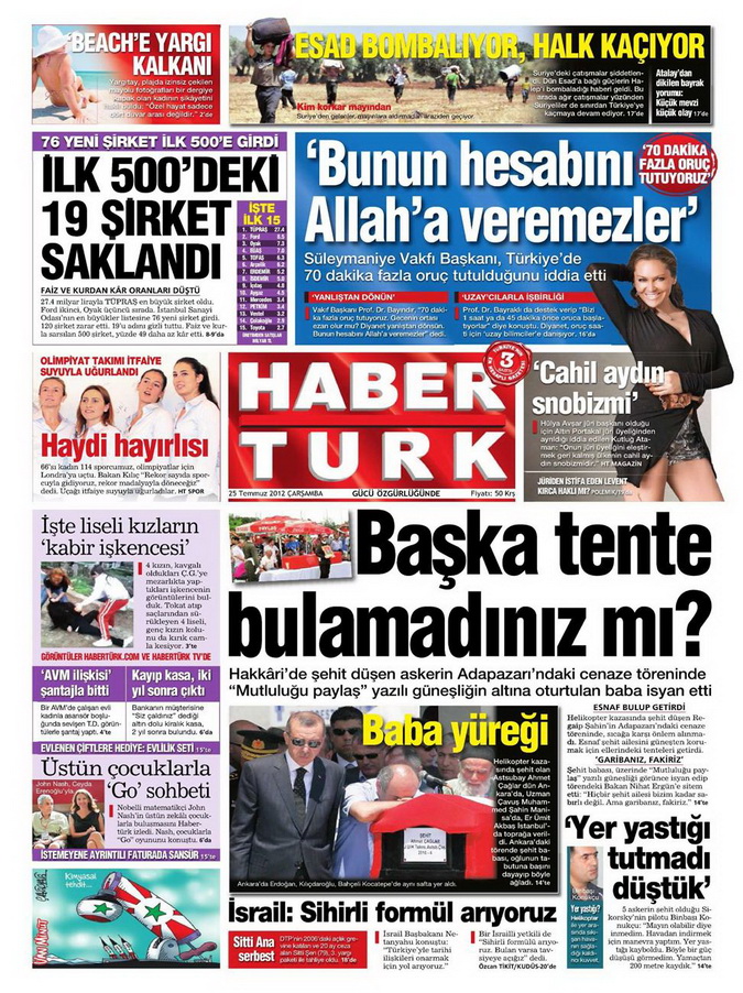 Gazete Manşetleri - 26 Temmuz 2012 6