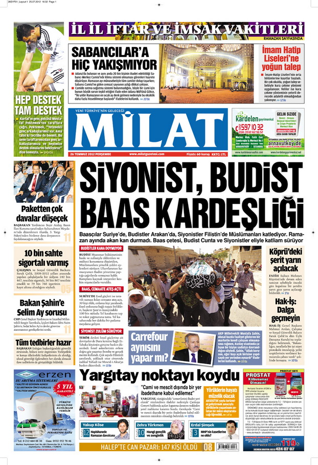 Gazete Manşetleri - 26 Temmuz 2012 8